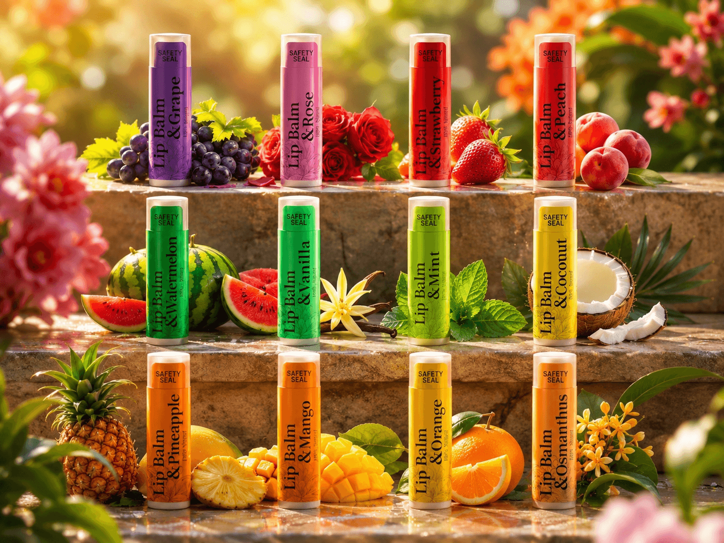 RBUGR Lip Balm Bulk- Natural Moisturising Organic Set for Cracked Lips